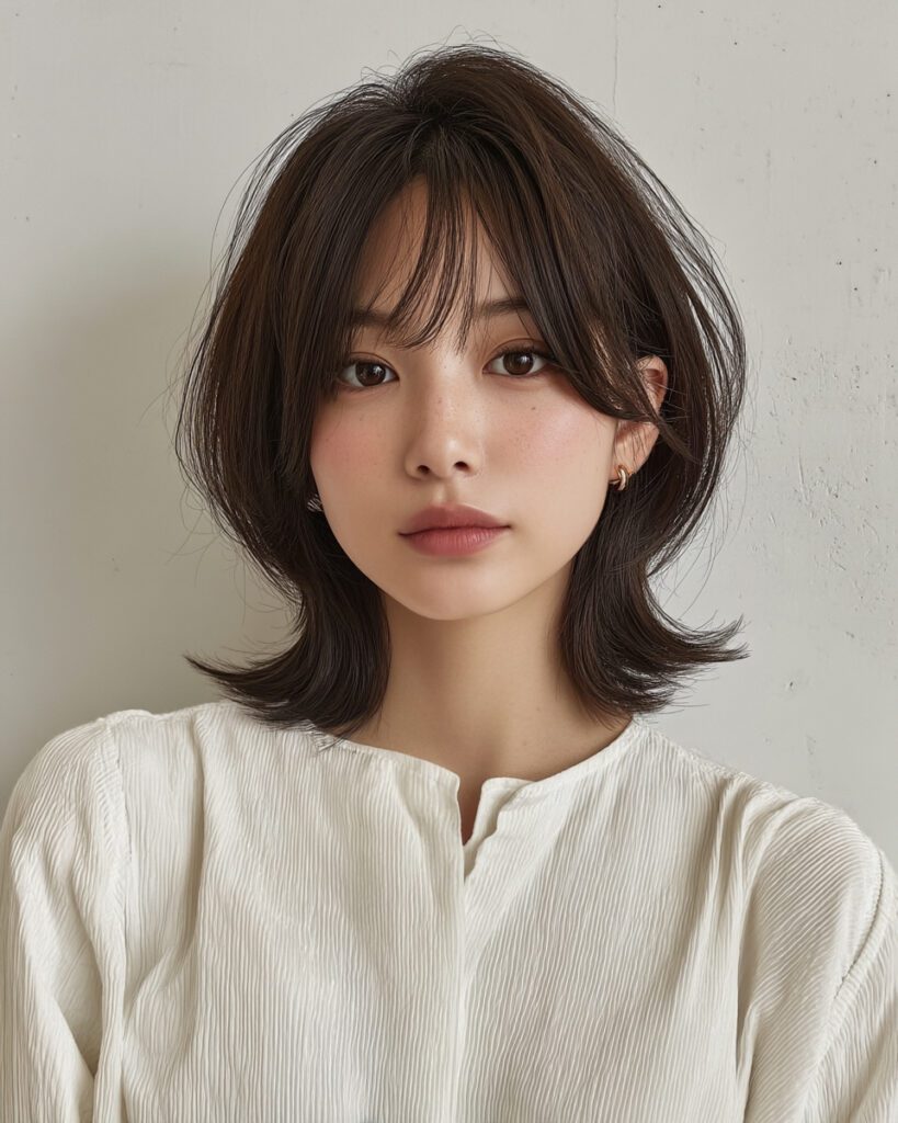 Summer Ready: Light and Airy Korean Medium Hair Styles by Seoul Hair Salon 3 Seoul Hair Salon’s long, wavy hair with casual outfit.