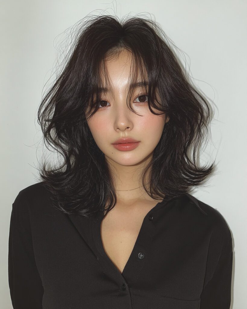 Soft & Romantic: The Popular Korean C-S Curl Perm for Medium Hair at Seoul Hair Salon 3 Seoul Hair Salon’s Long, wavy hair with natural volume.