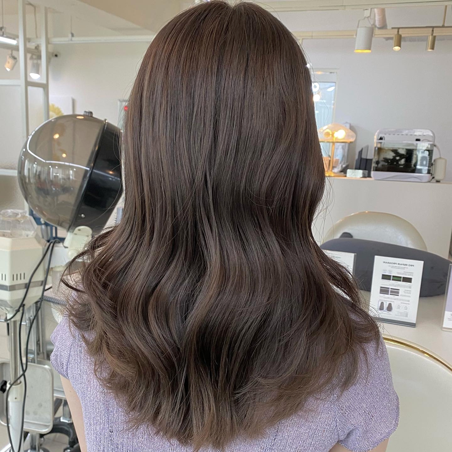 Seoul Hair Salon’s long hair woman no-bleach-checknut-brown-hair-color