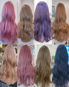 SeoulHairSalon Hair Color Styles – Trendy K-Beauty hair color portfolio including ash brown, pink, purple, bleach and blue styles
