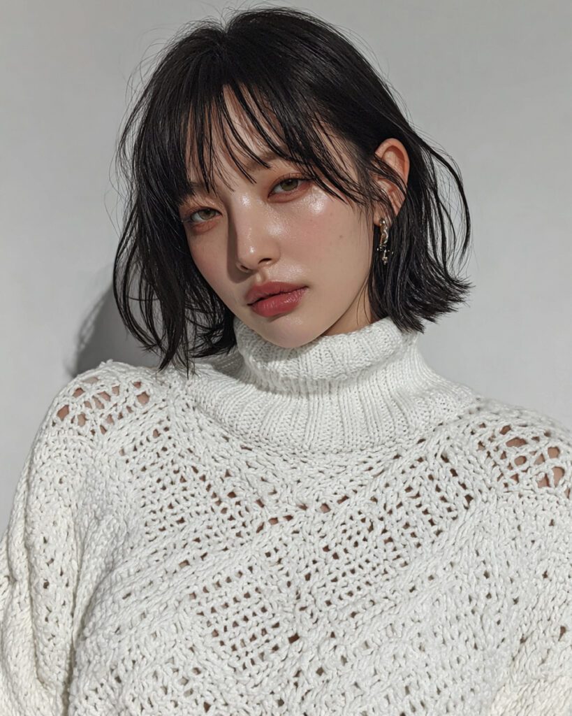 Seoul Hair Salon's Top Trendy Korean Short Bob Perm Styles 1 Seoul Hair Salon’s Woman with short, wavy hairstyle.