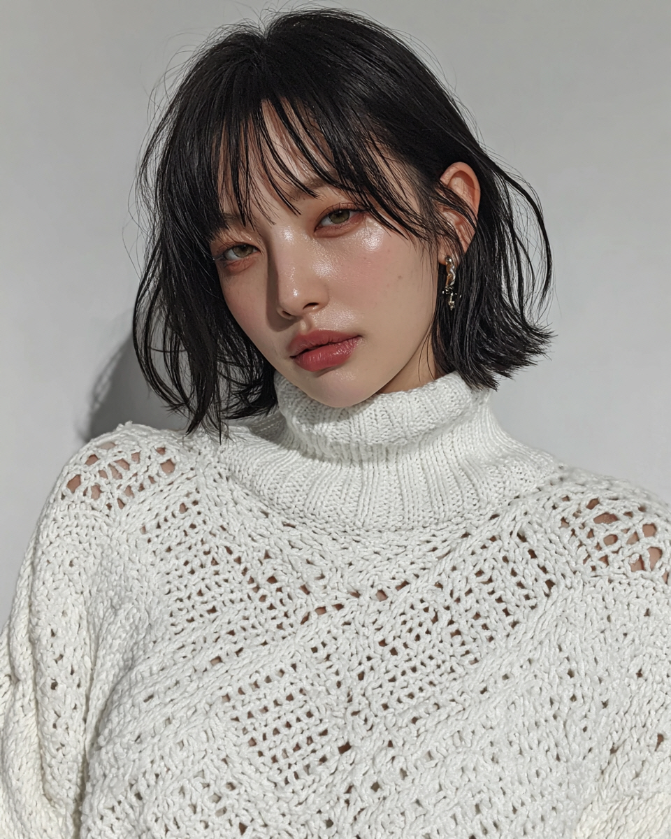 Seoul Hair Salon’s Woman with short, wavy hairstyle.