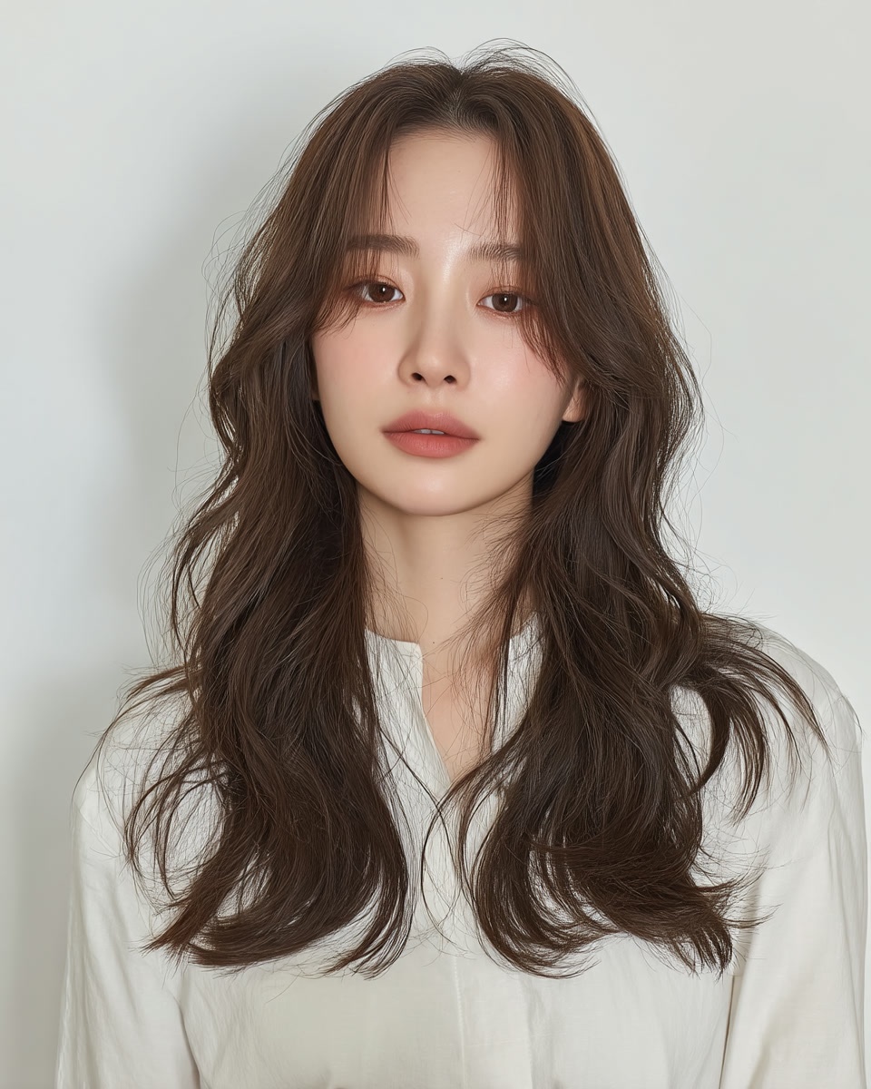 8 Elegant Wavy Layers 2026 | Seoul Hair Salon 3 elegant wavy layers Seoul - Style 1 at Korea Hair Salon Seoul
