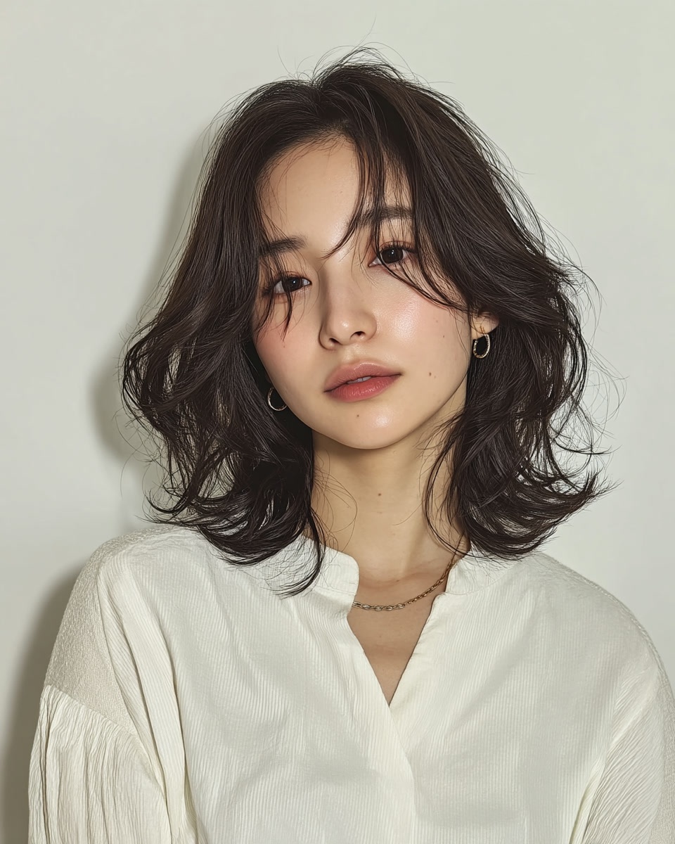 8 Elegant Wavy Layers 2026 | Seoul Hair Salon 4 elegant wavy layers Seoul - Style 2 at Korea Hair Salon Seoul