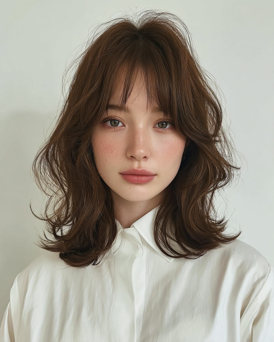 8 Elegant Wavy Layers 2026 | Seoul Hair Salon 5 elegant wavy layers Seoul - Style 3 at Korea Hair Salon Seoul