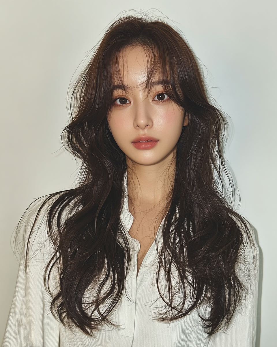 8 Elegant Wavy Layers 2026 | Seoul Hair Salon 7 elegant wavy layers Seoul - Style 4 at Korea Hair Salon Seoul