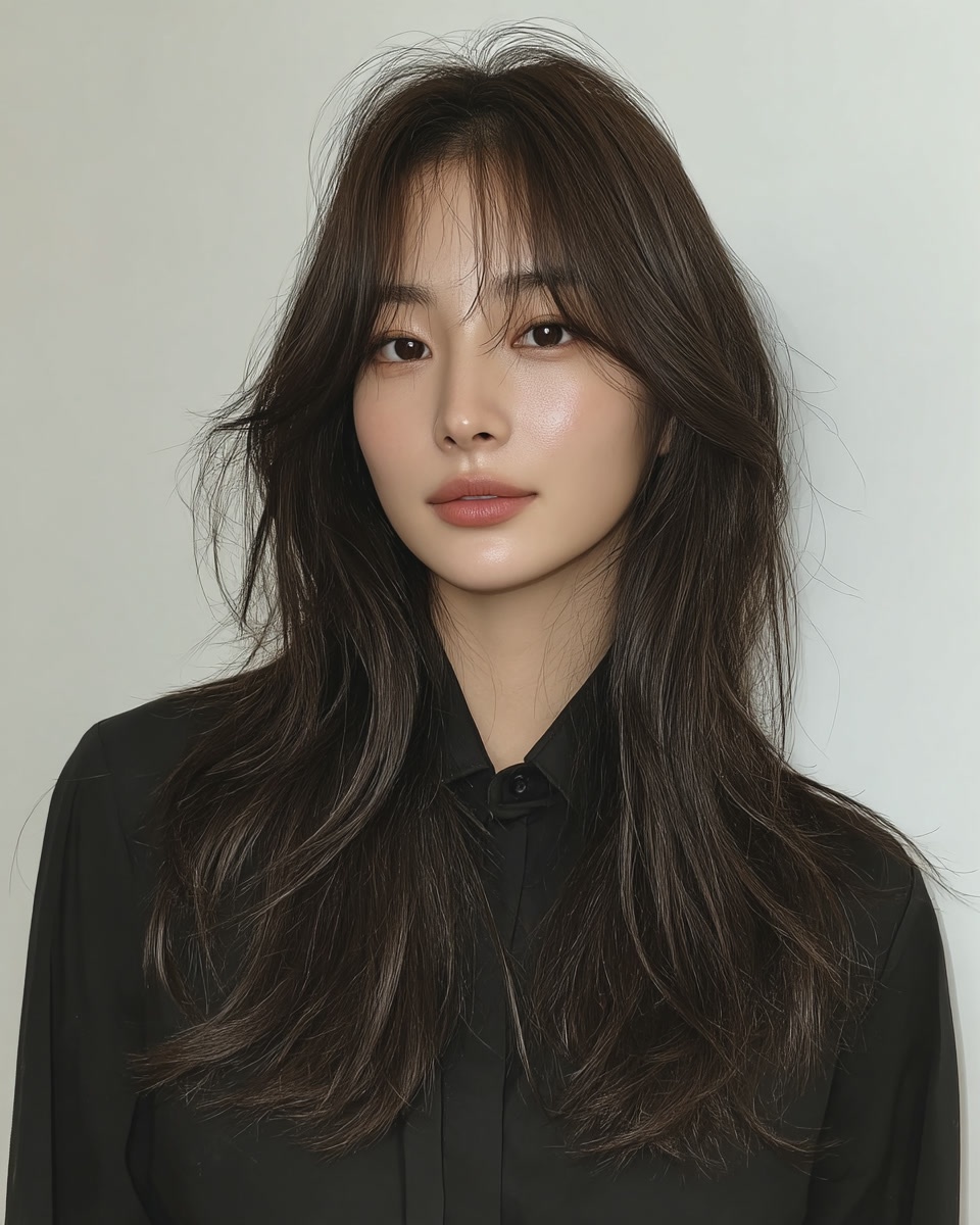 8 Elegant Wavy Layers 2026 | Seoul Hair Salon 9 elegant wavy layers Seoul - Style 6 at Korea Hair Salon Seoul