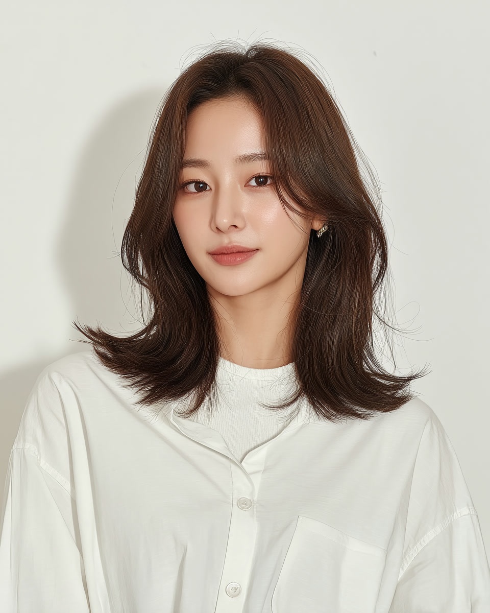 8 Perfect Hairstyles for Round Faces 2026 | Seoul Hair Salon 4 hairstyles for round faces 2026 - Style 2 at Korea Hair Salon Seoul