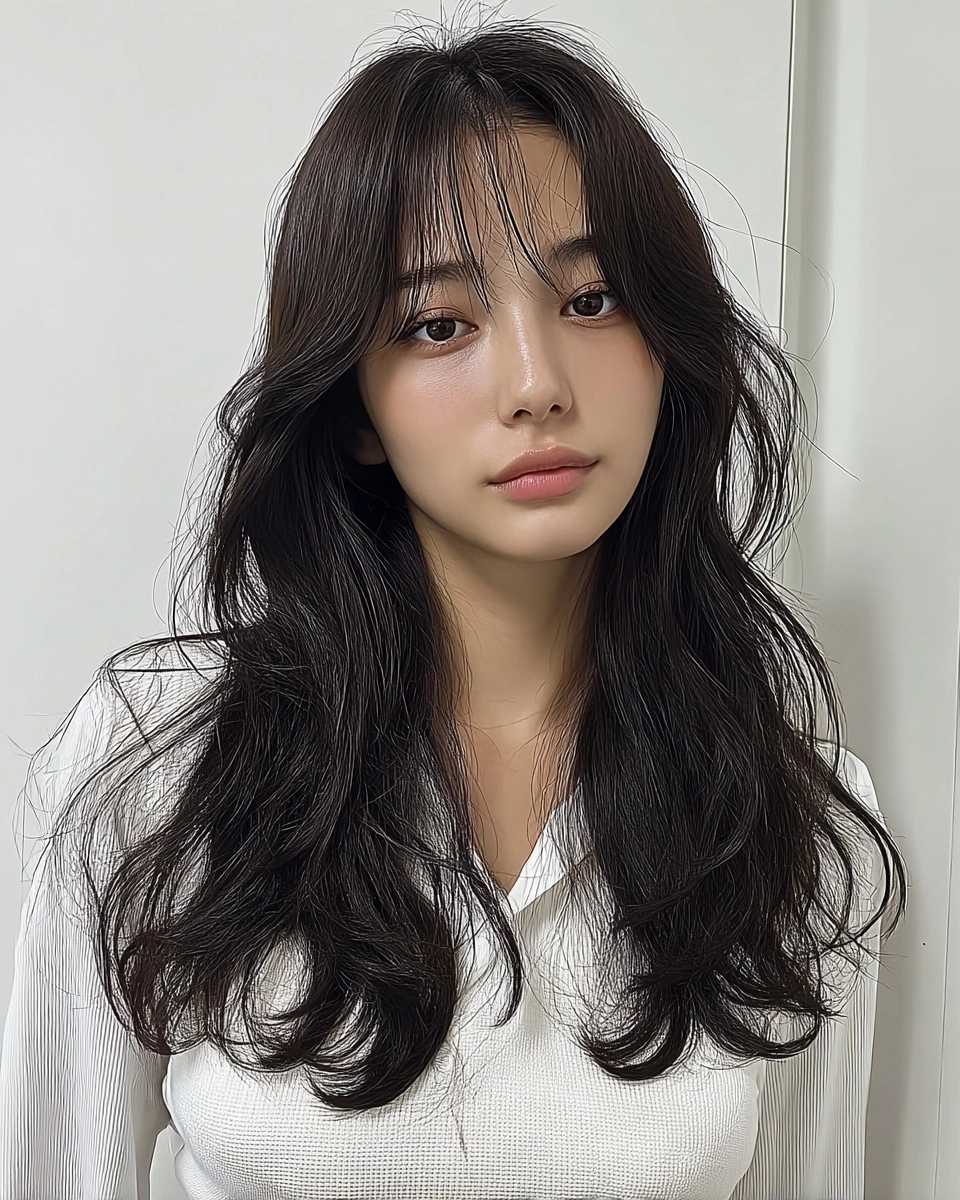 8 Best Soft Layered Waves 2026 | Korea Hair Salon 7 soft layered waves Seoul 2026 - Style 4 at Korea Hair Salon Seoul