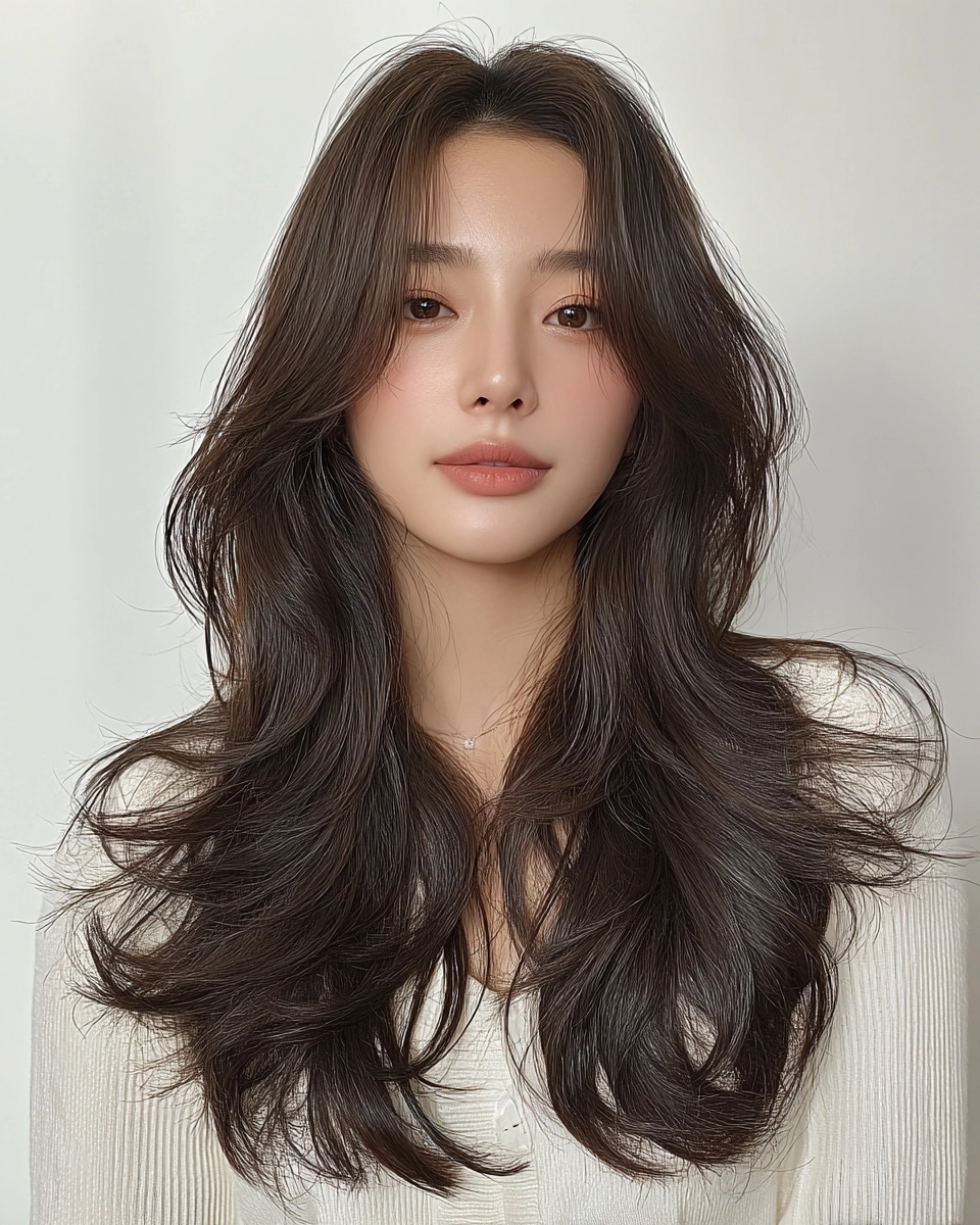 8 Best Soft Layered Waves 2026 | Korea Hair Salon 11 soft layered waves Seoul 2026 - Style 8 at Korea Hair Salon Seoul