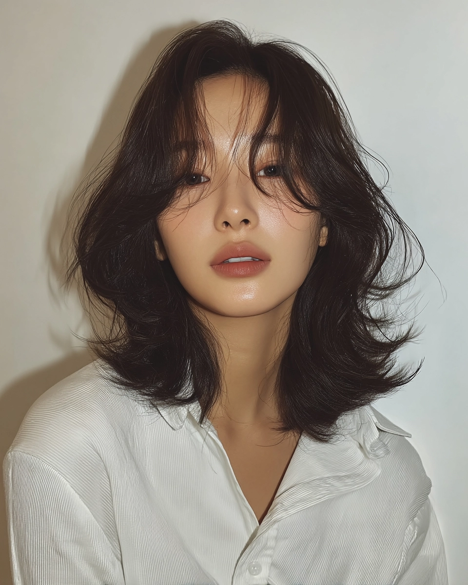 8 Elegant Curtain Bangs Styles 2026 | Korea Hair Salon 11 elegant curtain bangs Korea 2026 - Style 8 at Korea Hair Salon Seoul