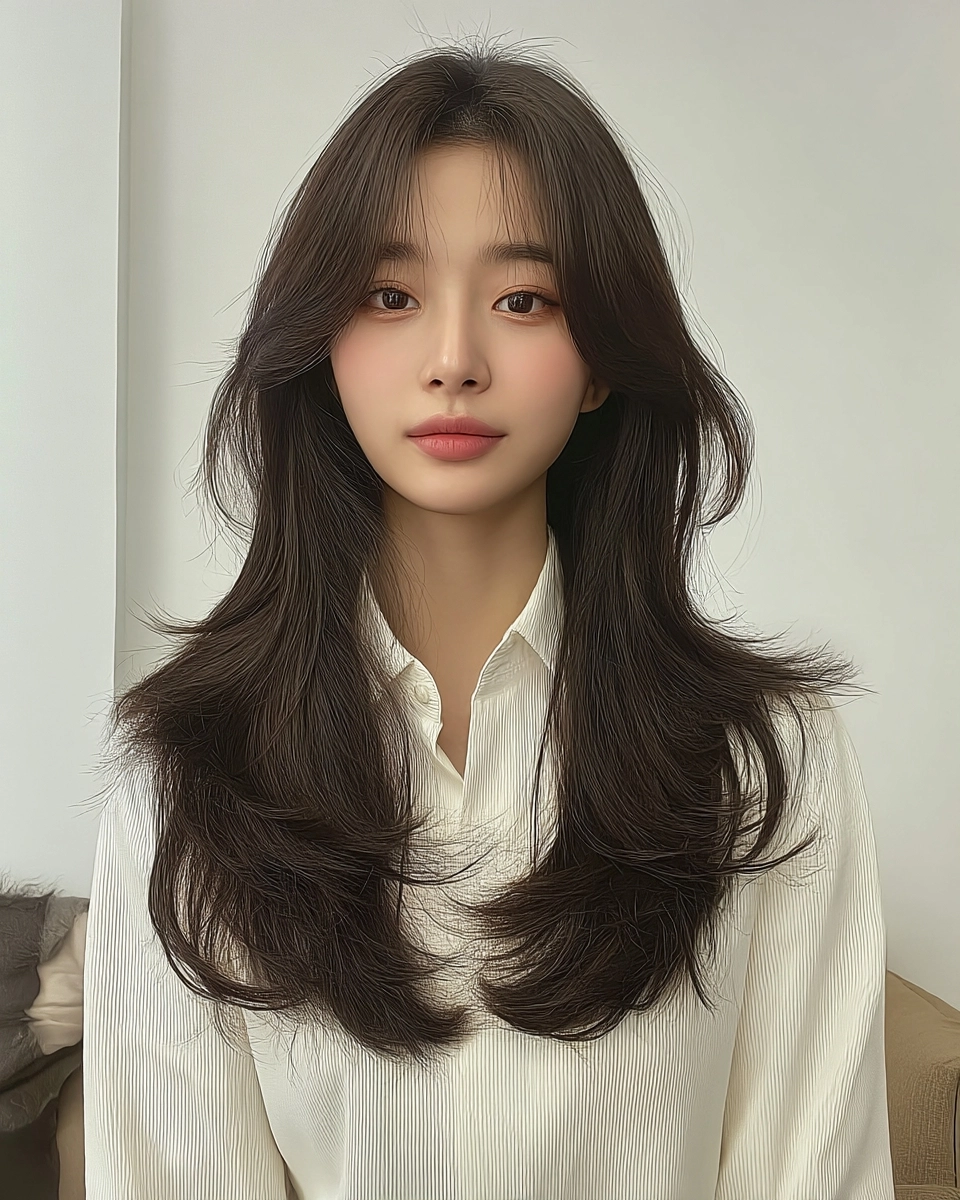 8 Elegant Korean Wavy Layers 2026 | Korea Hair Salon 4 elegant Korean wavy layers 2026 - Style 2 at Korea Hair Salon Seoul