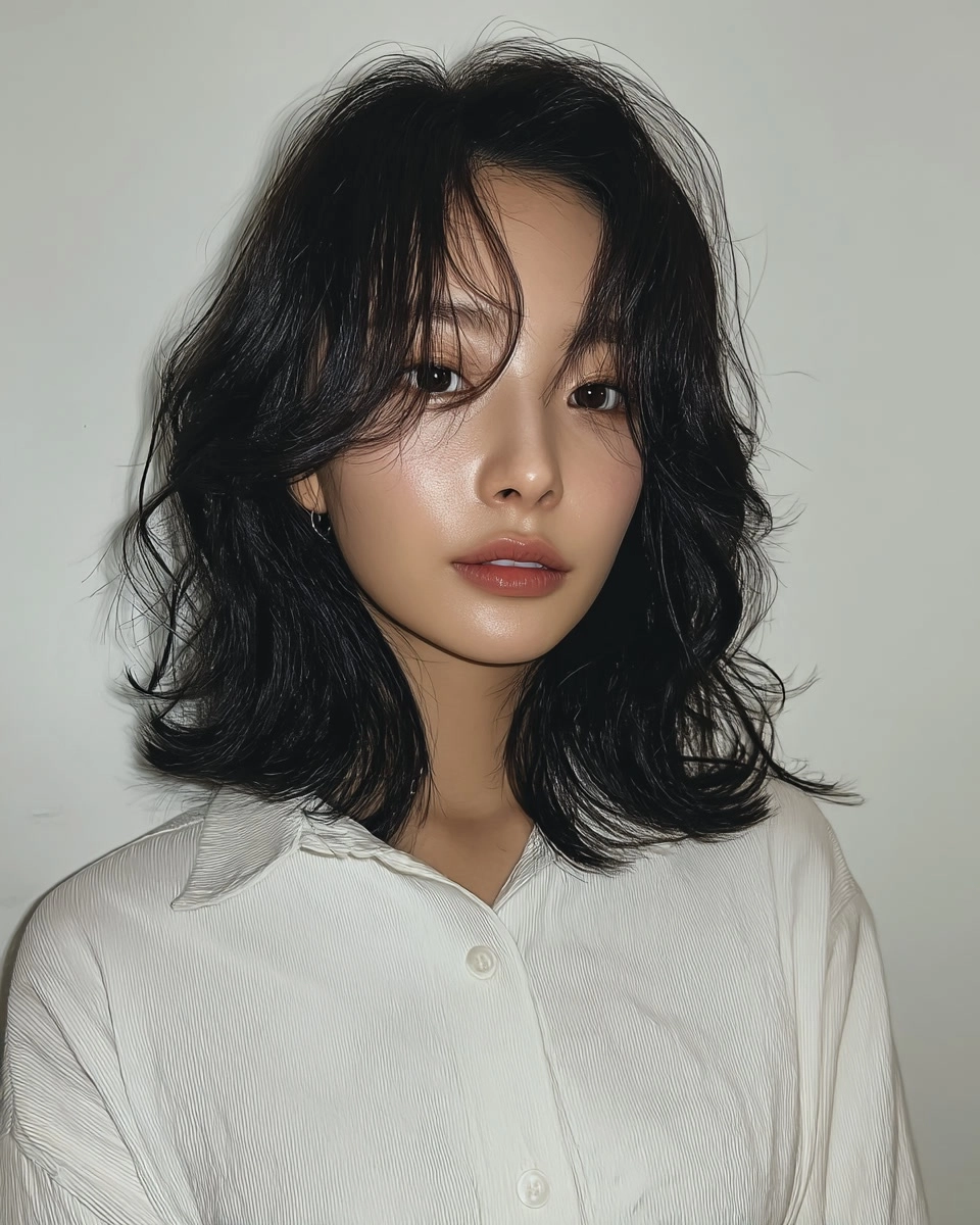 8 Elegant Korean Wavy Styles 2026 | Korea Hair Salon 3 elegant Korean wavy styles 2026 - Style 1 at Korea Hair Salon Seoul