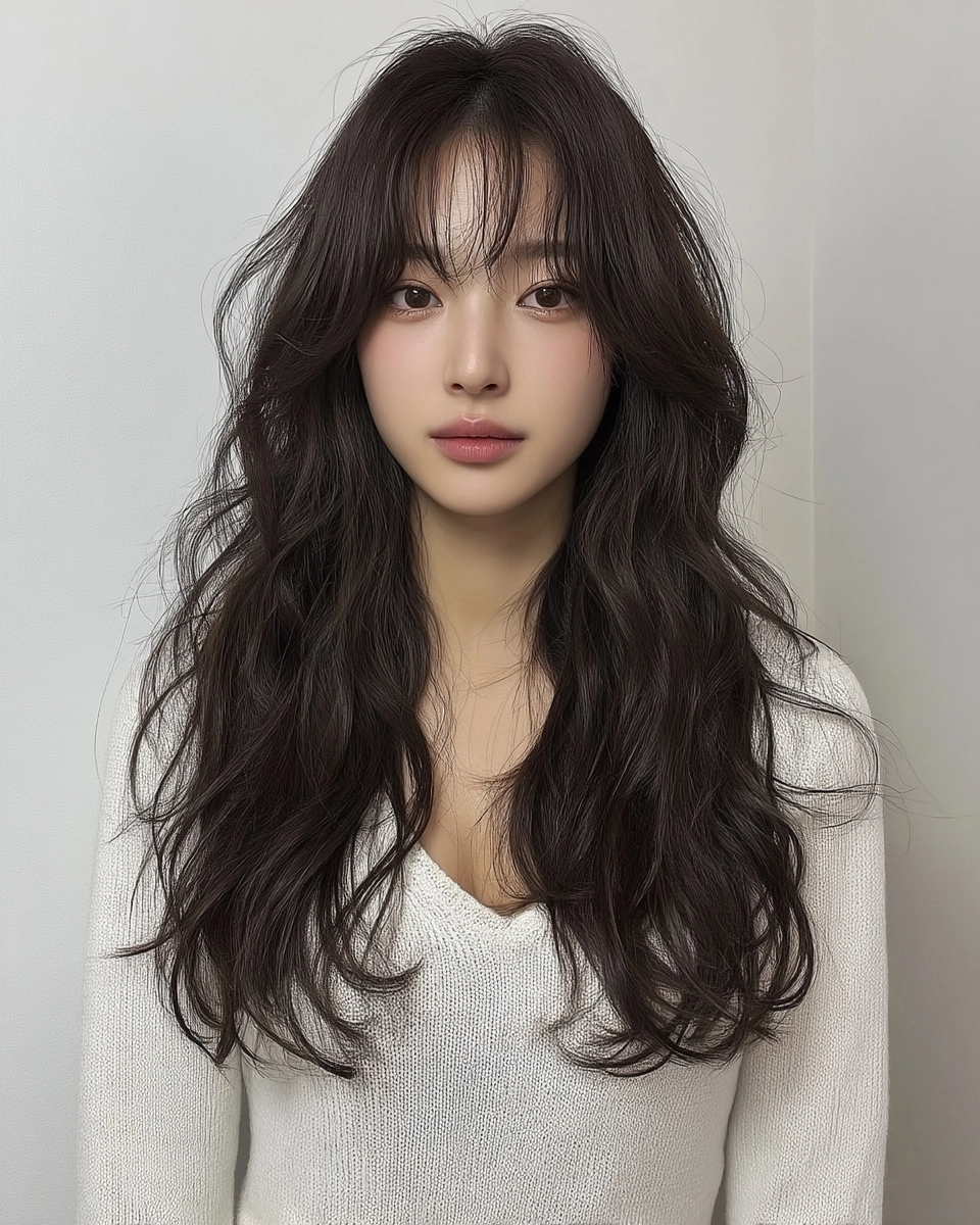 8 Elegant Korean Wavy Styles 2026 | Korea Hair Salon 11 elegant Korean wavy styles 2026 - Style 8 at Korea Hair Salon Seoul
