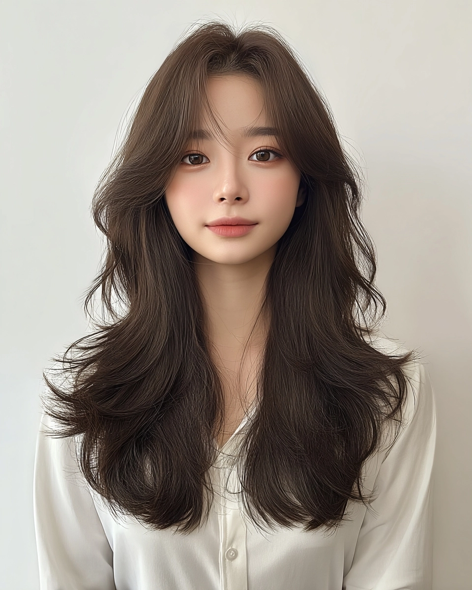 8 Elegant Layered Cuts 2026 | Korea Hair Salon 11 elegant layered cuts 2026 - Style 8 at Korea Hair Salon Seoul
