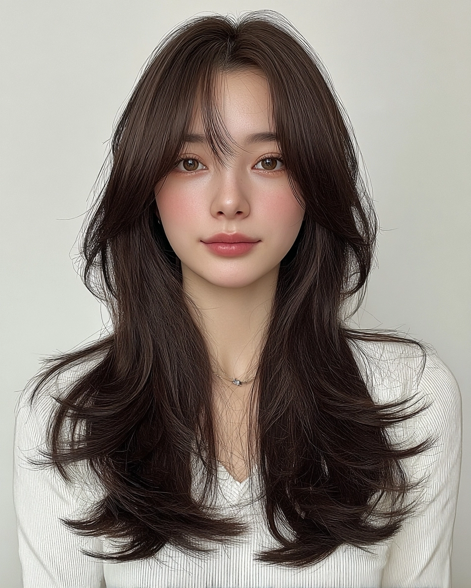 8 Elegant Layered Haircuts 2026 | Korea Hair Salon 4 elegant layered haircut 2026 - Style 2 at Korea Hair Salon Seoul
