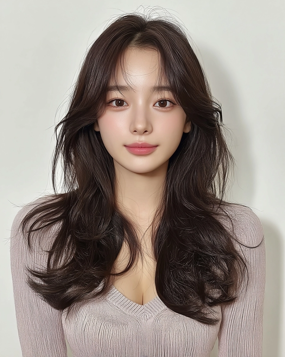 8 Elegant Long Layered Styles 2026 | Korea Hair Salon 3 elegant long layered styles Korea - Style 1 at Korea Hair Salon Seoul