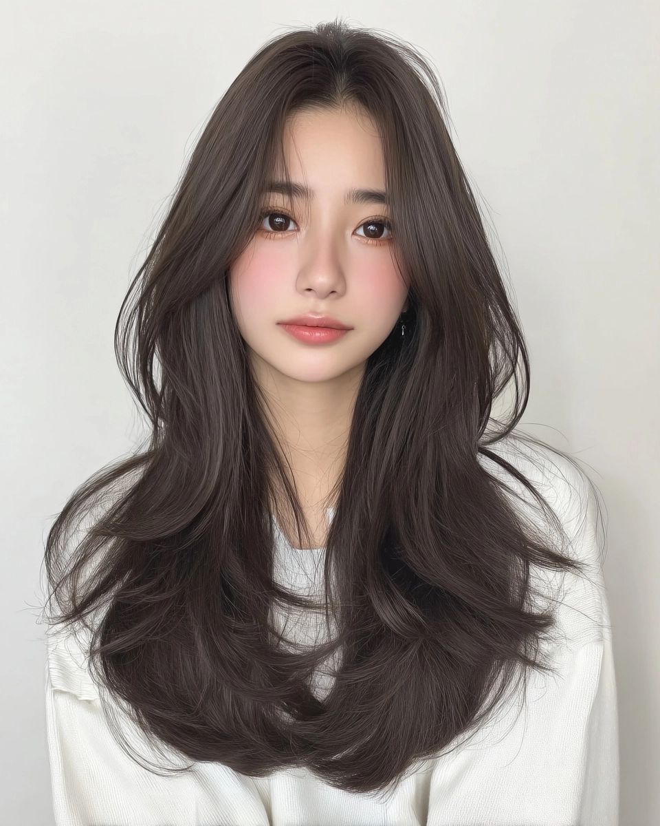 8 Elegant Long Layered Styles 2026 | Korea Hair Salon 9 elegant long layered styles Korea - Style 6 at Korea Hair Salon Seoul