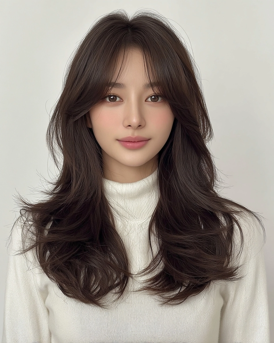 8 Elegant Long Layered Styles 2026 | Korea Hair Salon 10 elegant long layered styles Korea - Style 7 at Korea Hair Salon Seoul