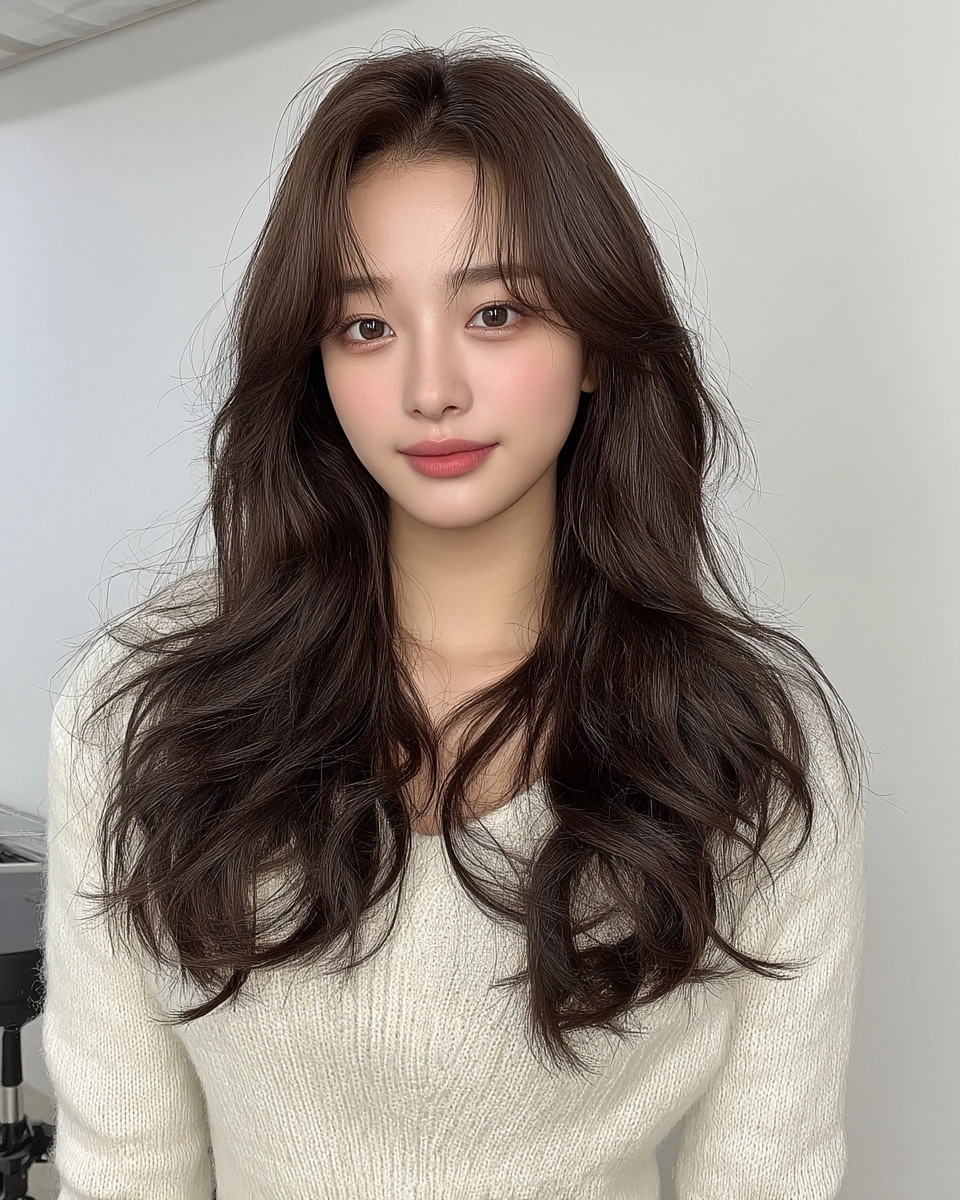 8 Elegant Long Layered Styles 2026 | Korea Hair Salon 11 elegant long layered styles Korea - Style 8 at Korea Hair Salon Seoul