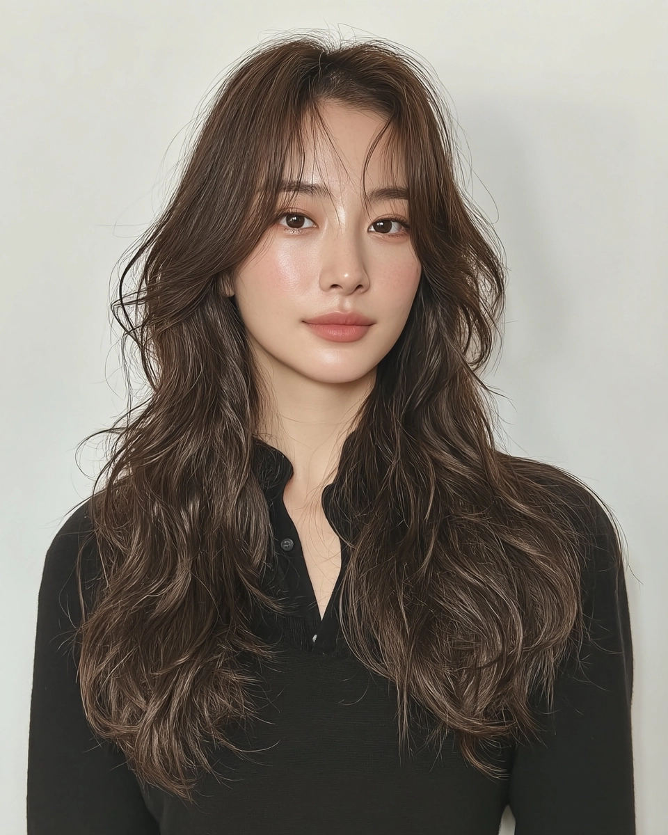 8 Elegant Soft Wave Hairstyles Korea | Korea Hair Salon 4 elegant soft wave hairstyles Korea - Style 2 at Korea Hair Salon Seoul