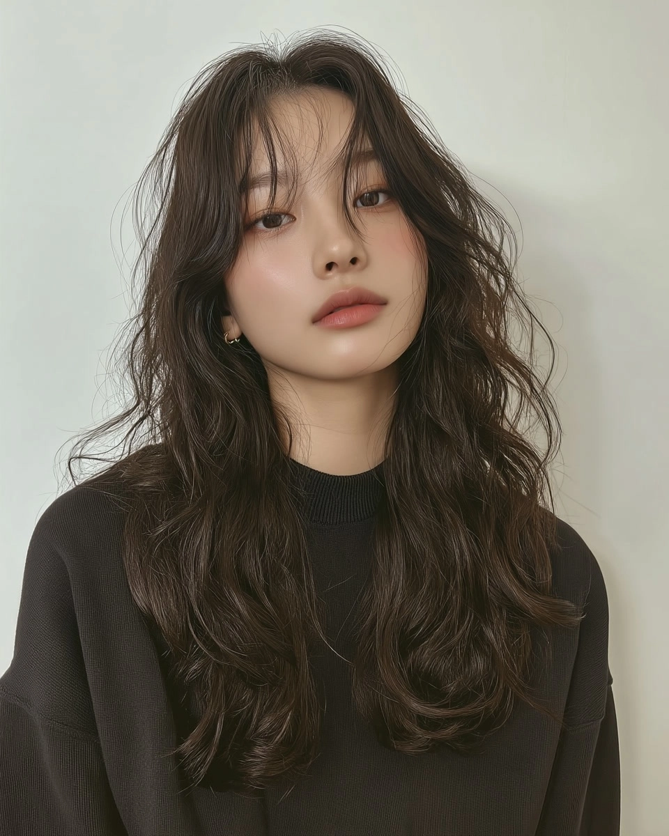 8 Gorgeous Soft Layered Waves Korea 2026 | Korea Hair Salon 4 soft layered waves Korea 2026 - Style 2 at Korea Hair Salon Seoul