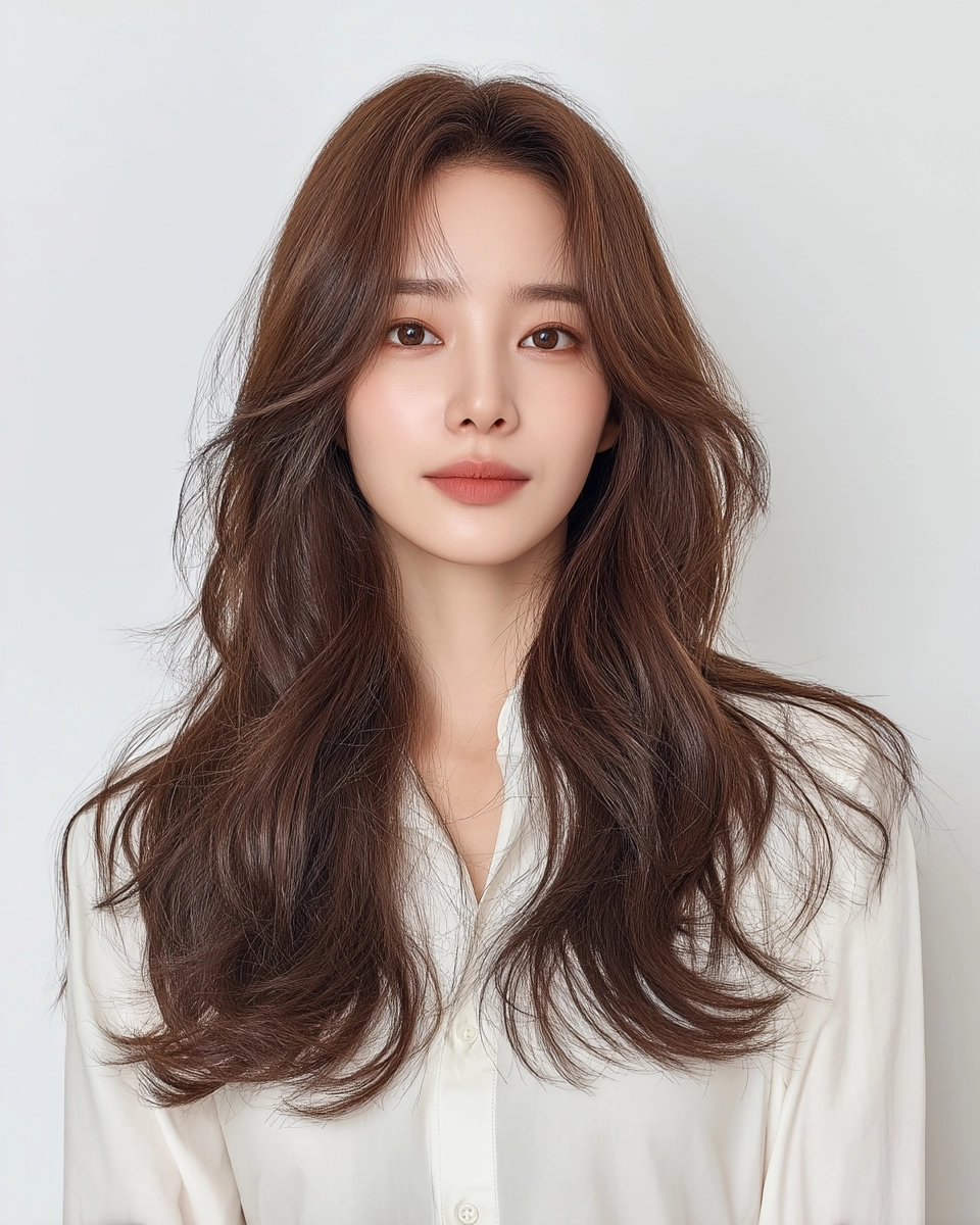 8 Gorgeous Soft Layered Waves Korea 2026 | Korea Hair Salon 11 soft layered waves Korea 2026 - Style 8 at Korea Hair Salon Seoul