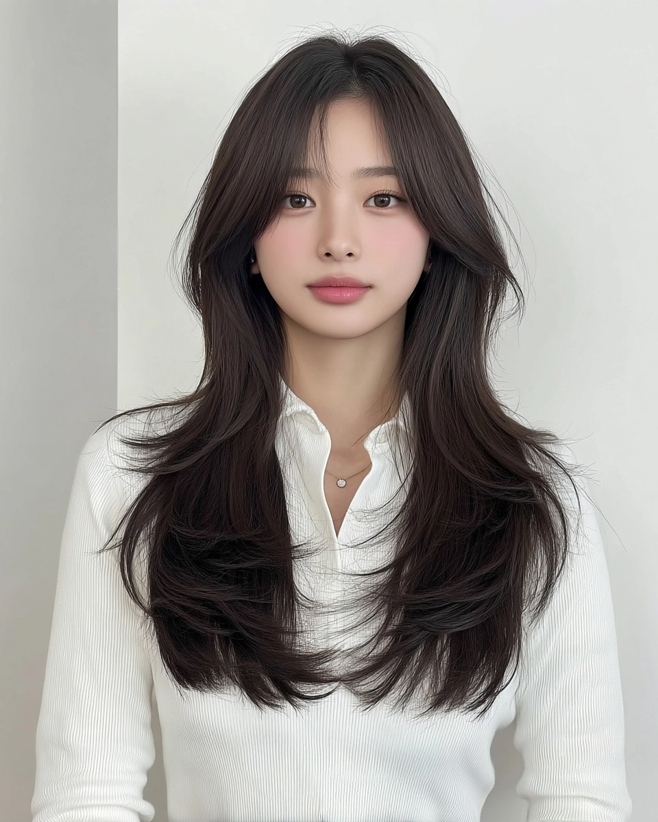 8 Hairstyles for Long Faces 2026 | Korea Hair Salon 4 hairstyles for long faces 2026 - Style 2 at Korea Hair Salon Seoul