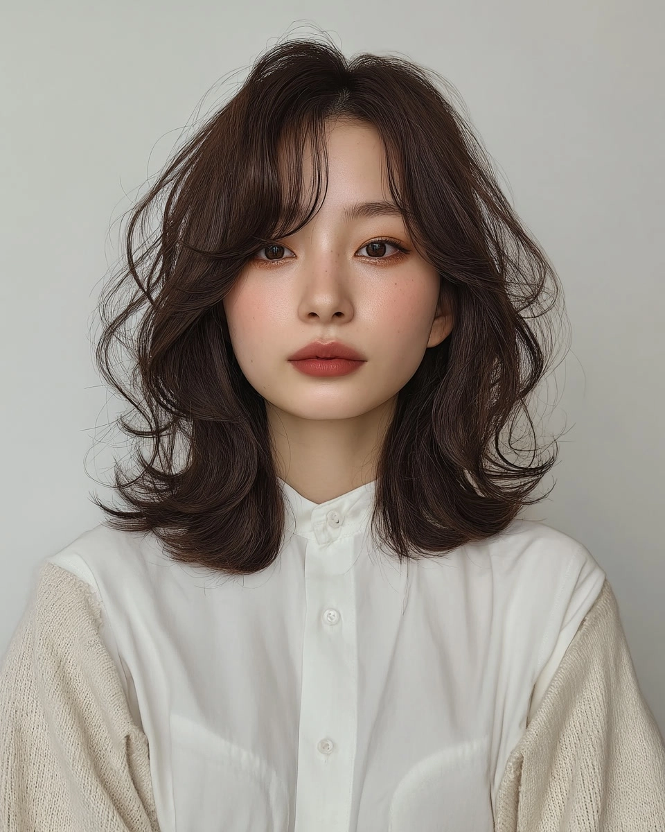 8 Hairstyles for Long Faces 2026 | Korea Hair Salon 8 hairstyles for long faces 2026 - Style 5 at Korea Hair Salon Seoul