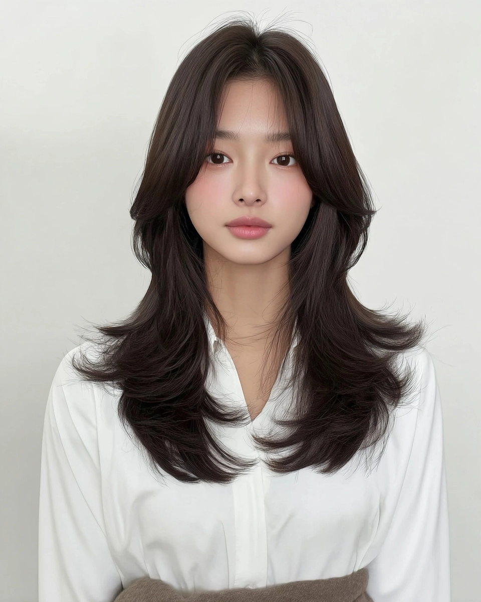 8 Hairstyles for Long Faces 2026 | Korea Hair Salon 10 hairstyles for long faces 2026 - Style 7 at Korea Hair Salon Seoul