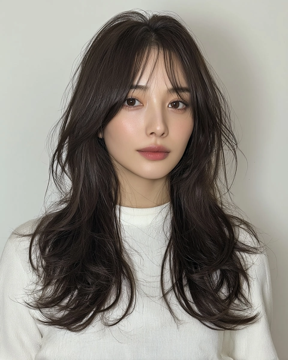 8 Hairstyles for Long Faces in Seoul | Korea Hair Salon 4 hairstyles for long faces in Seoul - Style 2 at Korea Hair Salon Seoul
