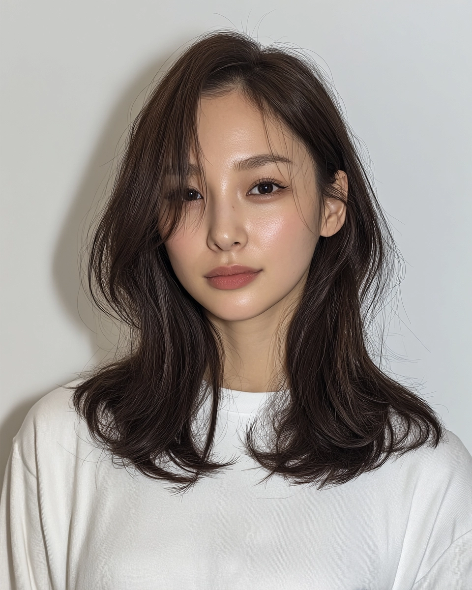 8 Layered Medium Haircuts Seoul | Korea Hair Salon 9 layered medium haircuts Seoul - Style 6 at Korea Hair Salon Seoul