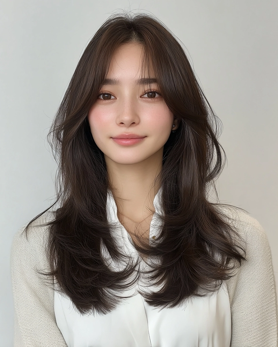8 Stunning Face-Framing Layers 2026 | Korea Hair Salon 5 face-framing layers Seoul 2026 - Style 3 at Korea Hair Salon Seoul
