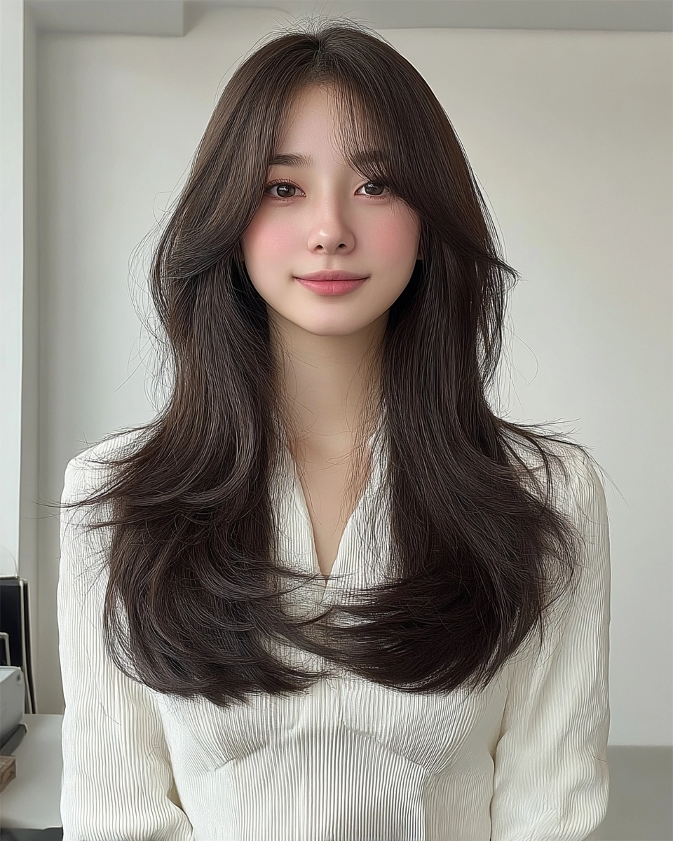 8 Stunning Face-Framing Layers 2026 | Korea Hair Salon 9 face-framing layers Seoul 2026 - Style 6 at Korea Hair Salon Seoul