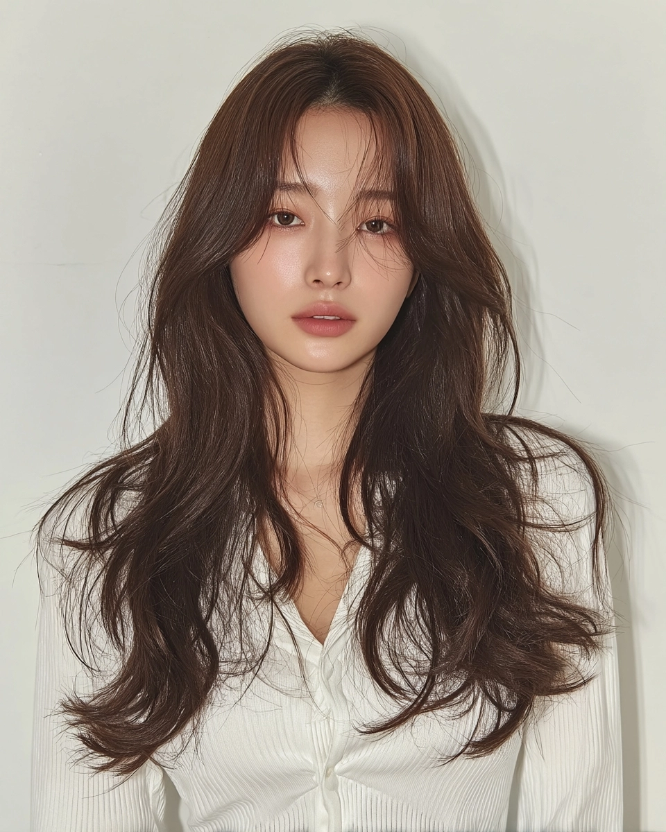 8 Stunning Styles for Round Faces 2026 | Korea Hair Salon 4 styles for round faces 2026 - Style 2 at Korea Hair Salon Seoul