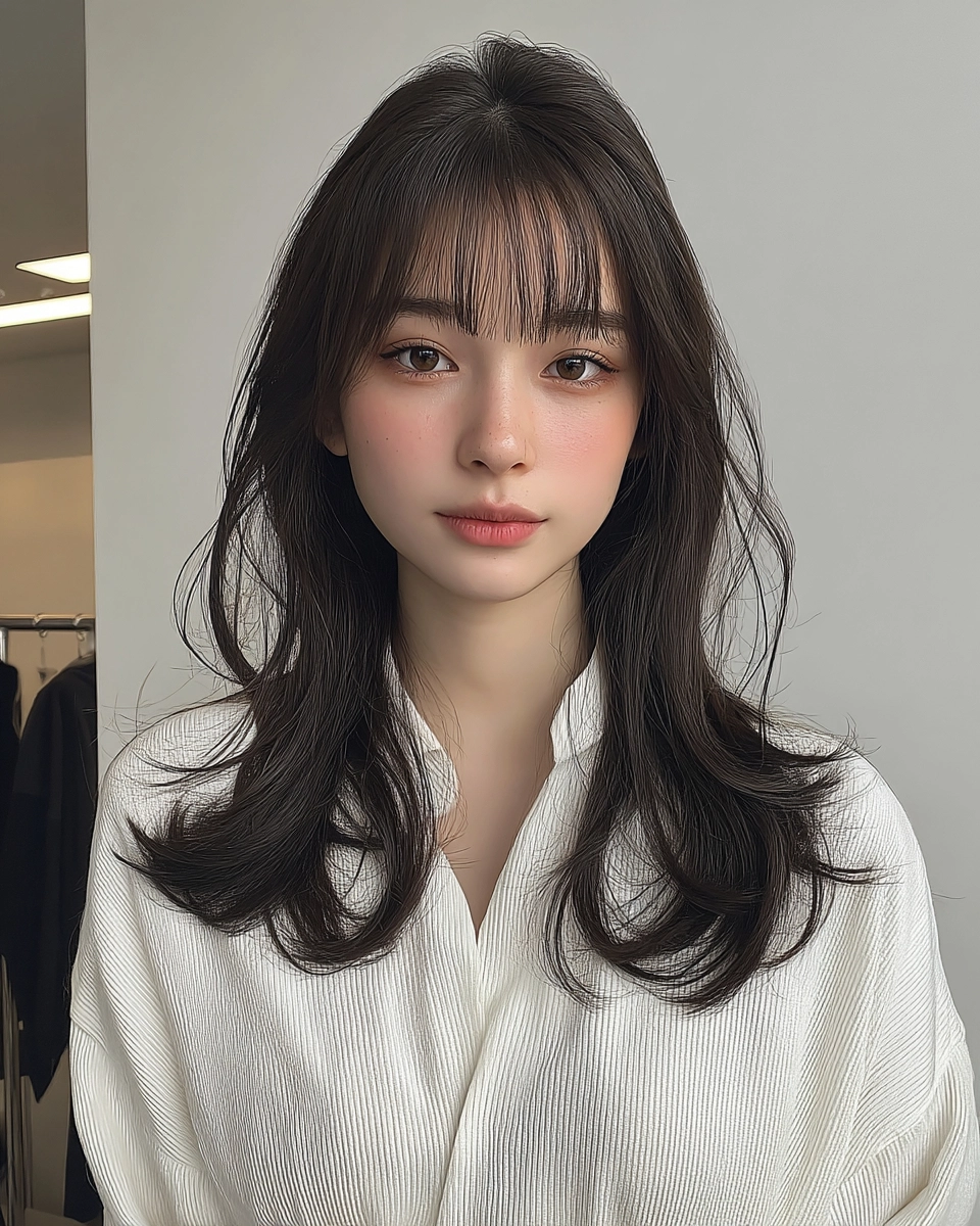 8 Stunning Styles for Round Faces 2026 | Korea Hair Salon 7 styles for round faces 2026 - Style 4 at Korea Hair Salon Seoul