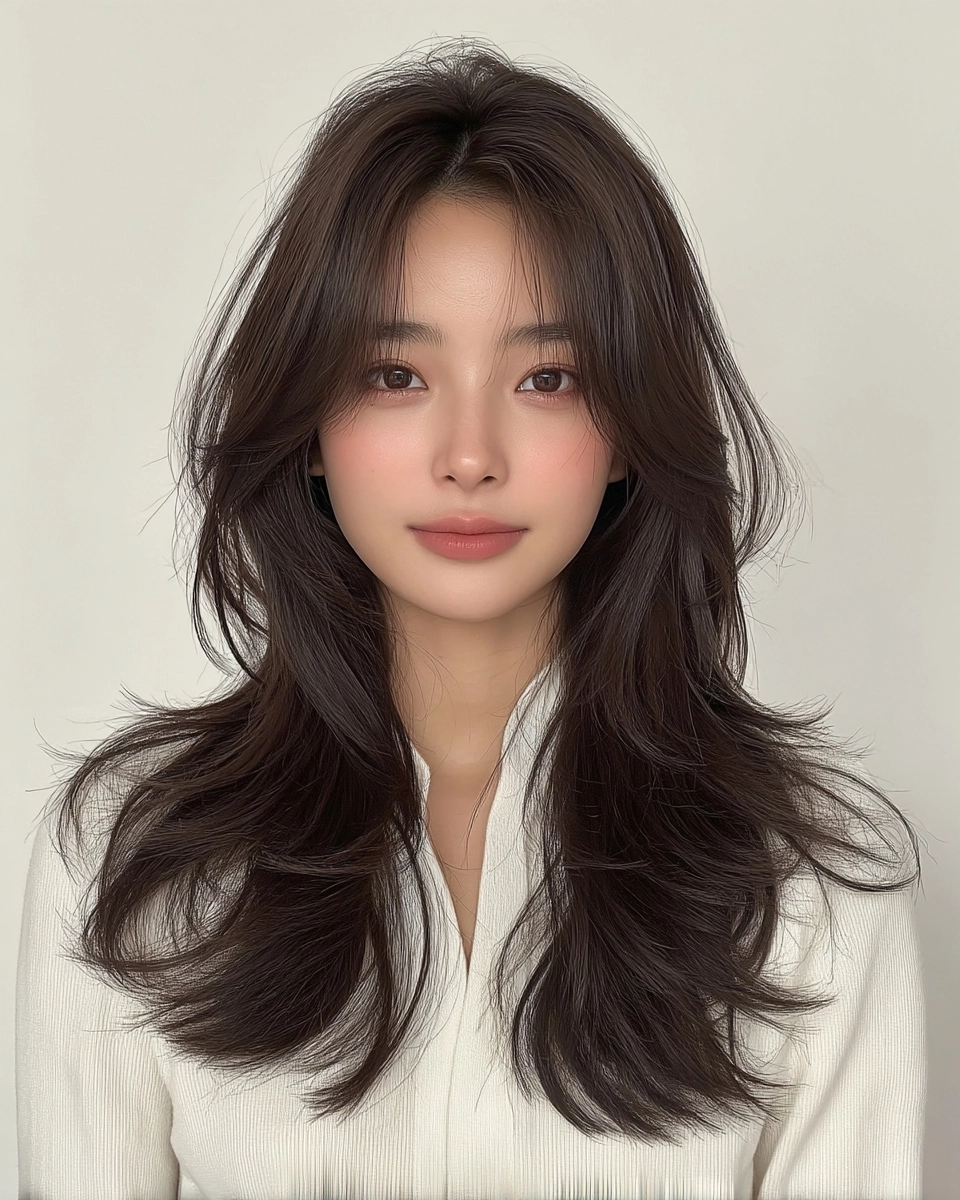 8 Stunning Styles for Round Faces 2026 | Korea Hair Salon 8 styles for round faces 2026 - Style 5 at Korea Hair Salon Seoul