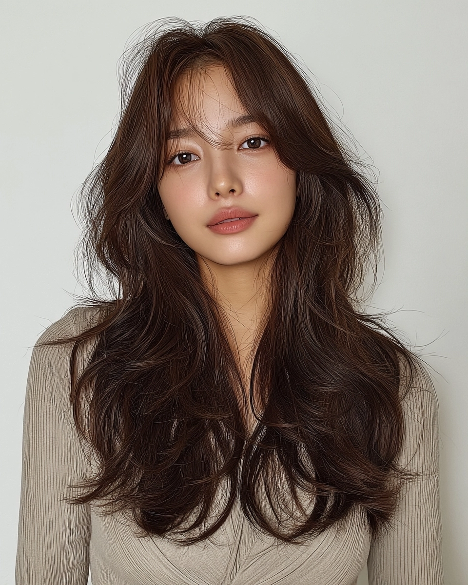 8 Stunning Styles for Round Faces 2026 | Korea Hair Salon 9 styles for round faces 2026 - Style 6 at Korea Hair Salon Seoul
