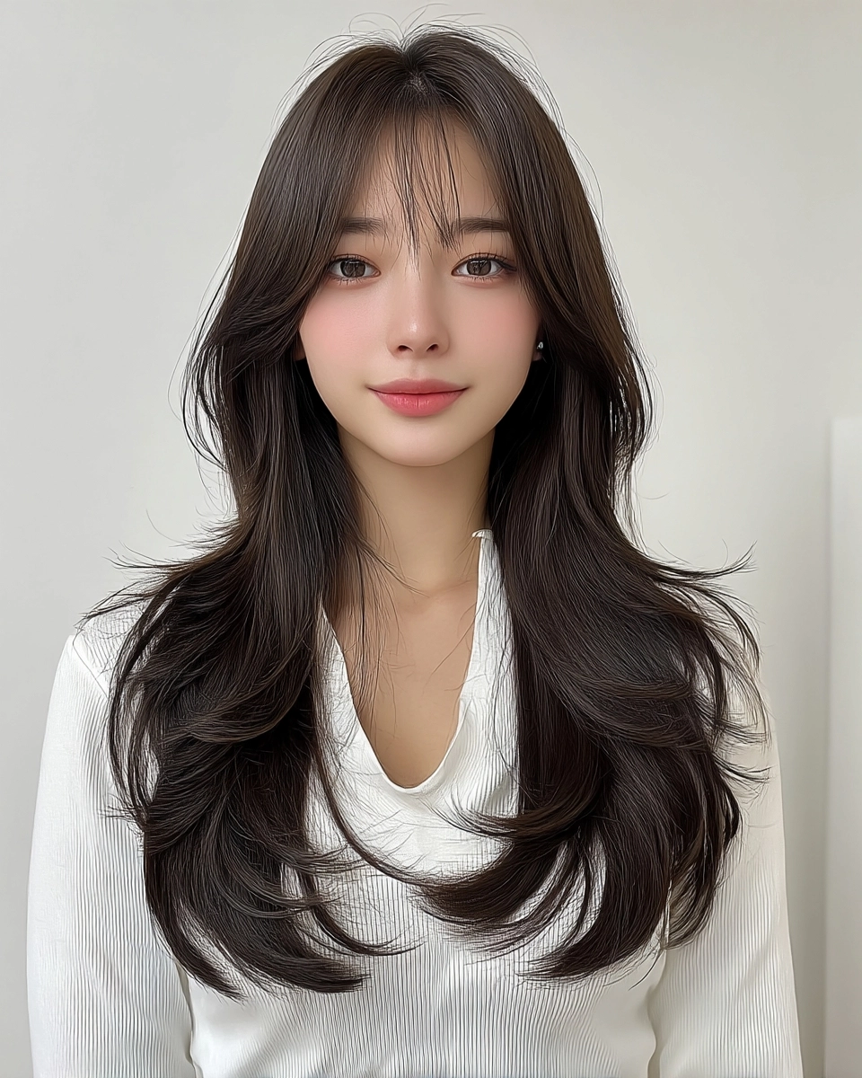 8 Styles for Long Face Shapes | Korea Hair Salon 3 hairstyles for long face shapes - Style 1 at Korea Hair Salon Seoul