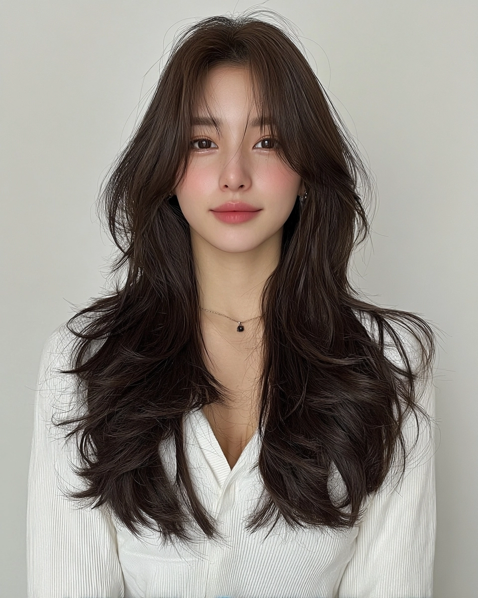 8 Styles for Long Face Shapes | Korea Hair Salon 4 hairstyles for long face shapes - Style 2 at Korea Hair Salon Seoul