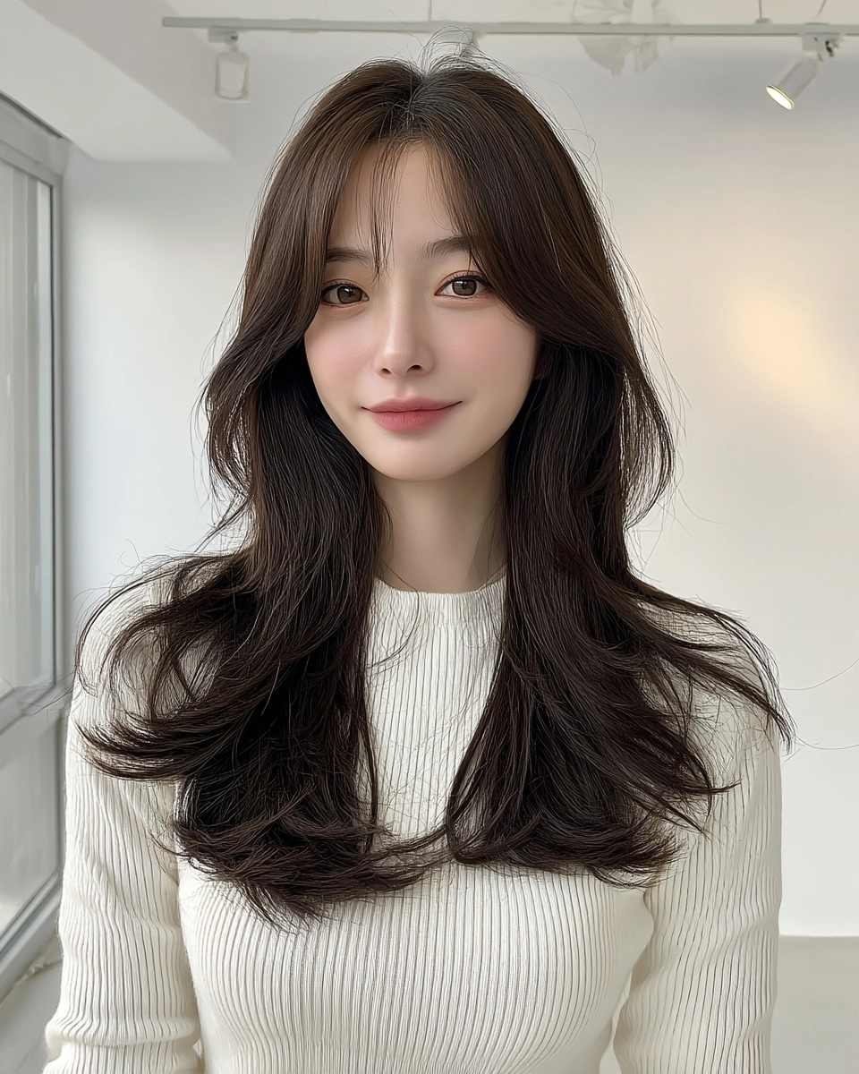 8 Stylish Soft Wave Perms Korea 2026 | Korea Hair Salon 9 soft wave perm Korea 2026 - Style 6 at Korea Hair Salon Seoul