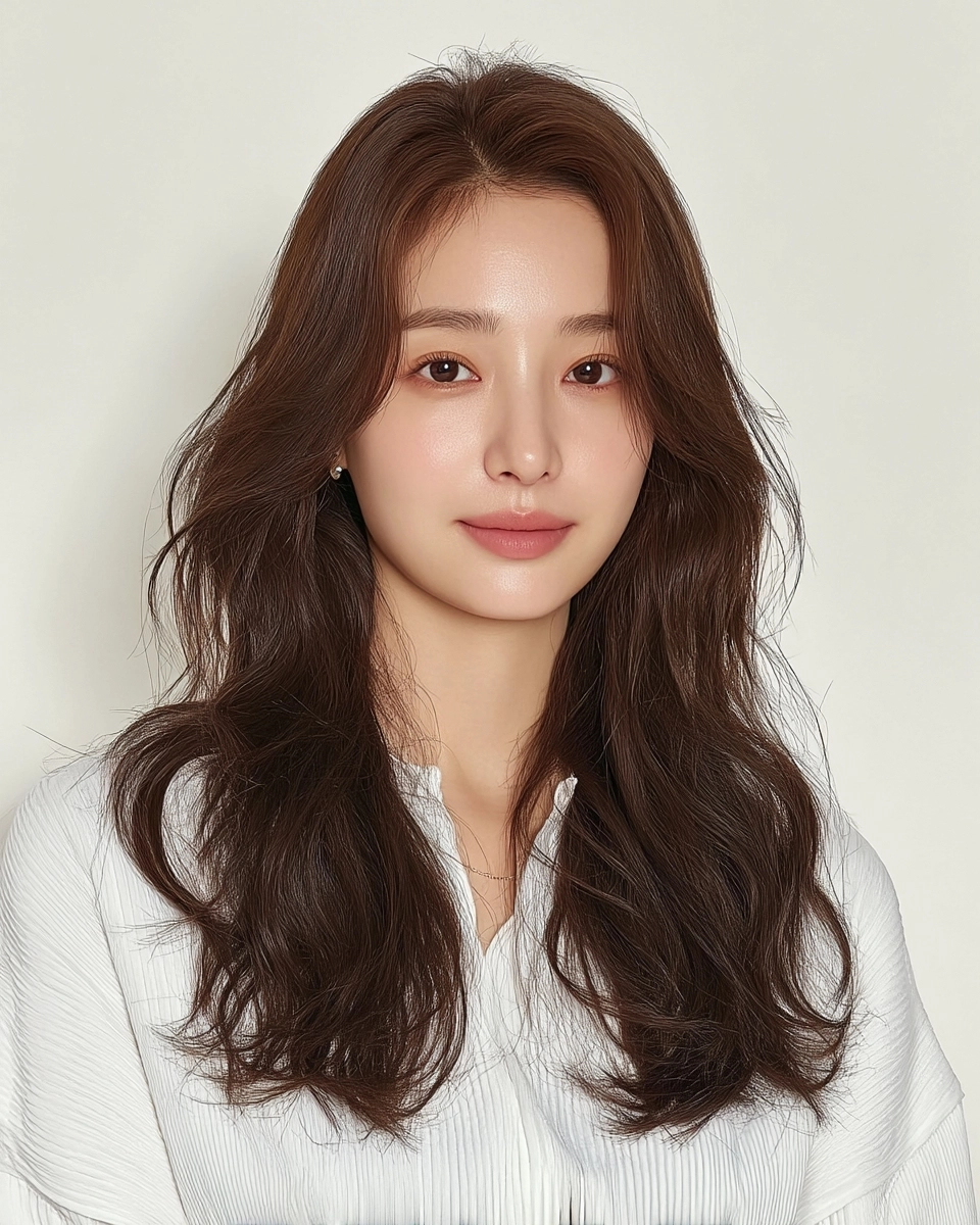 8 Trendy Wavy Layers Seoul 2026 | Korea Hair Salon 7 trendy wavy layers Seoul 2026 - Style 4 at Korea Hair Salon Seoul