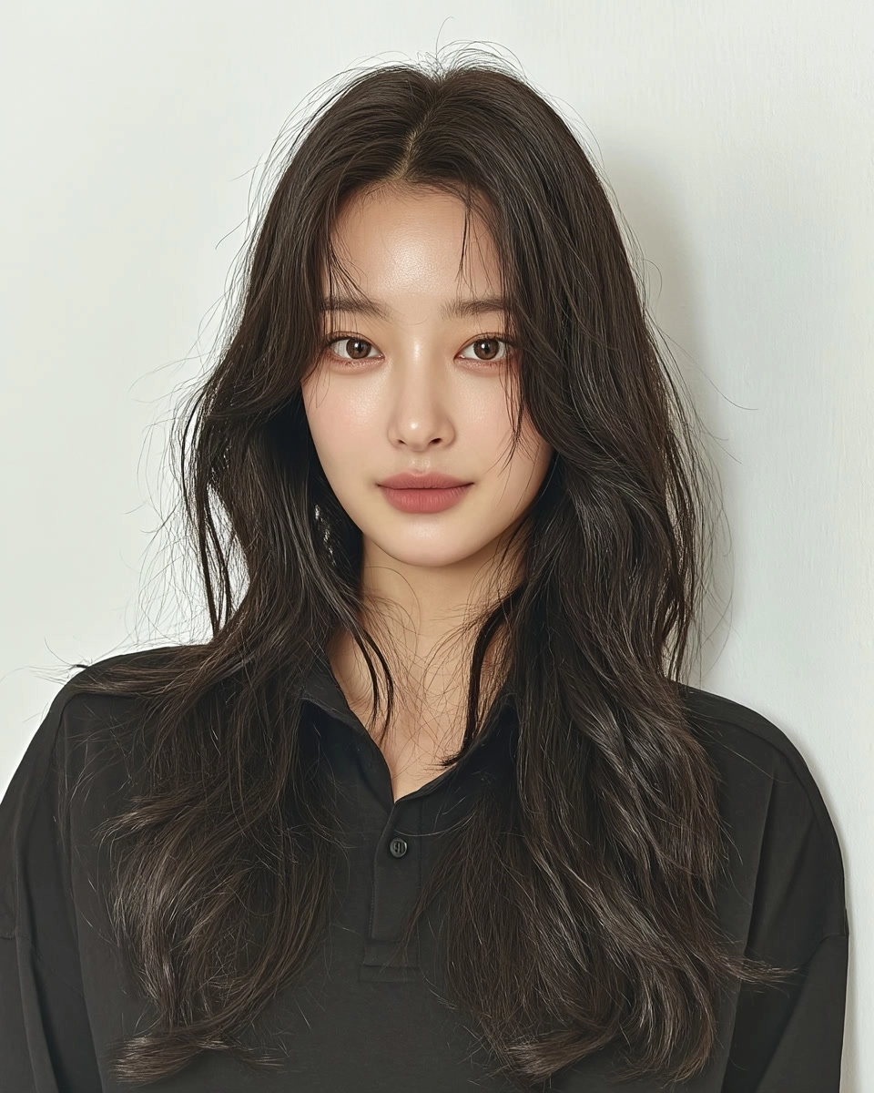 8 Trendy Wavy Layers Seoul 2026 | Korea Hair Salon 9 trendy wavy layers Seoul 2026 - Style 6 at Korea Hair Salon Seoul