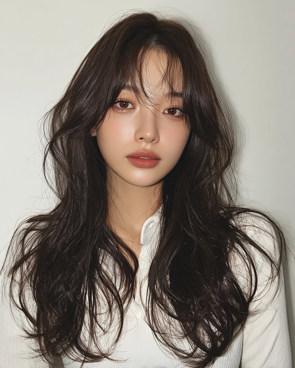 8 Trendy Wavy Layers Seoul 2026 | Korea Hair Salon 10 trendy wavy layers Seoul 2026 - Style 7 at Korea Hair Salon Seoul