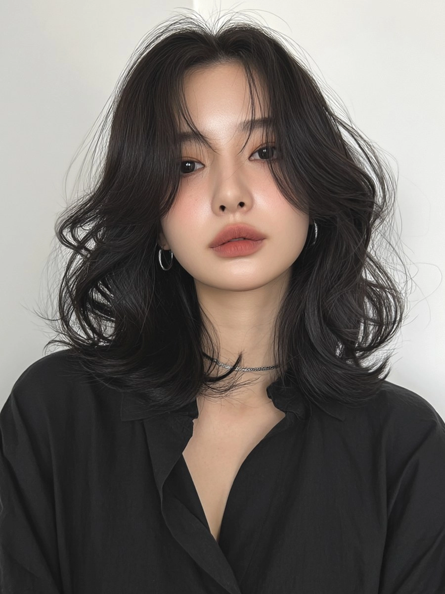 8 Beautiful Soft Wave Perms Korea 2026 | Korea Hair Salon 5 soft wave perm Korea 2026 - Style 3 at Korea Hair Salon Seoul