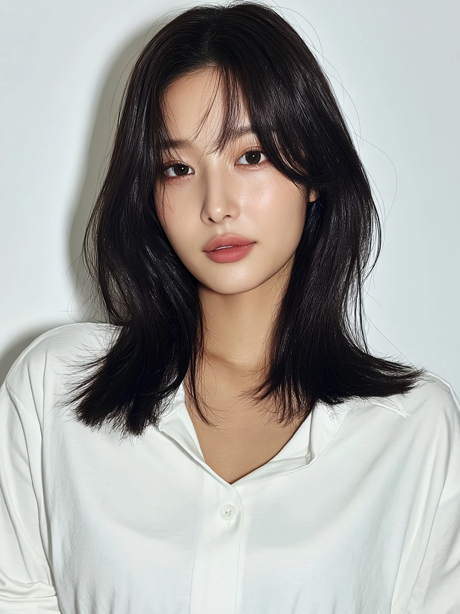 8 Best Hairstyles for Long Face 2026 | Korea Hair Salon 8 hairstyles for long face 2026 - Style 5 at Korea Hair Salon Seoul