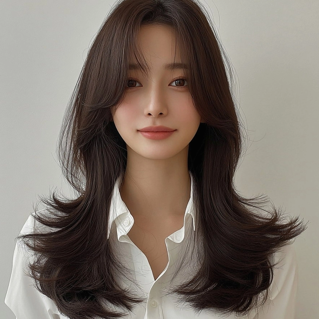 8 Best Hairstyles for Round Faces 2026 | Seoul Hair Salon 8 hairstyles for round faces 2026 - Style 5 at Korea Hair Salon Seoul