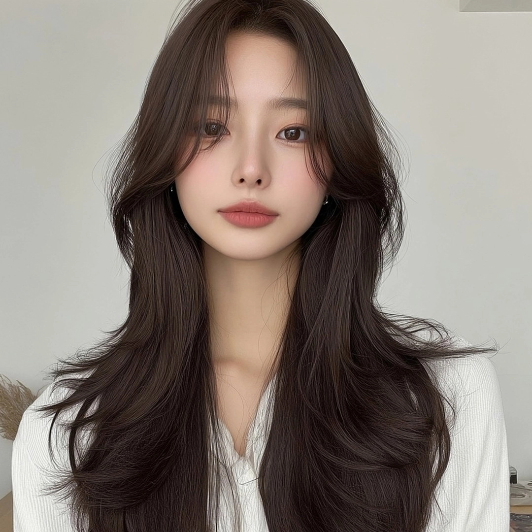 8 Elegant Feathered Layers Seoul | Seoul Hair Salon 4 elegant feathered layers Seoul - Style 2 at Korea Hair Salon Seoul