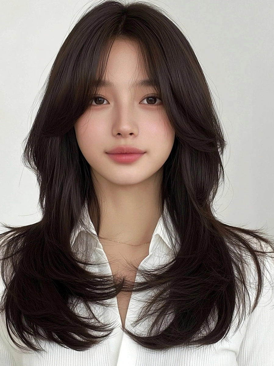 Long 1642 8 Elegant Hairstyles for Long Faces 2026 | Korea Hair Salon