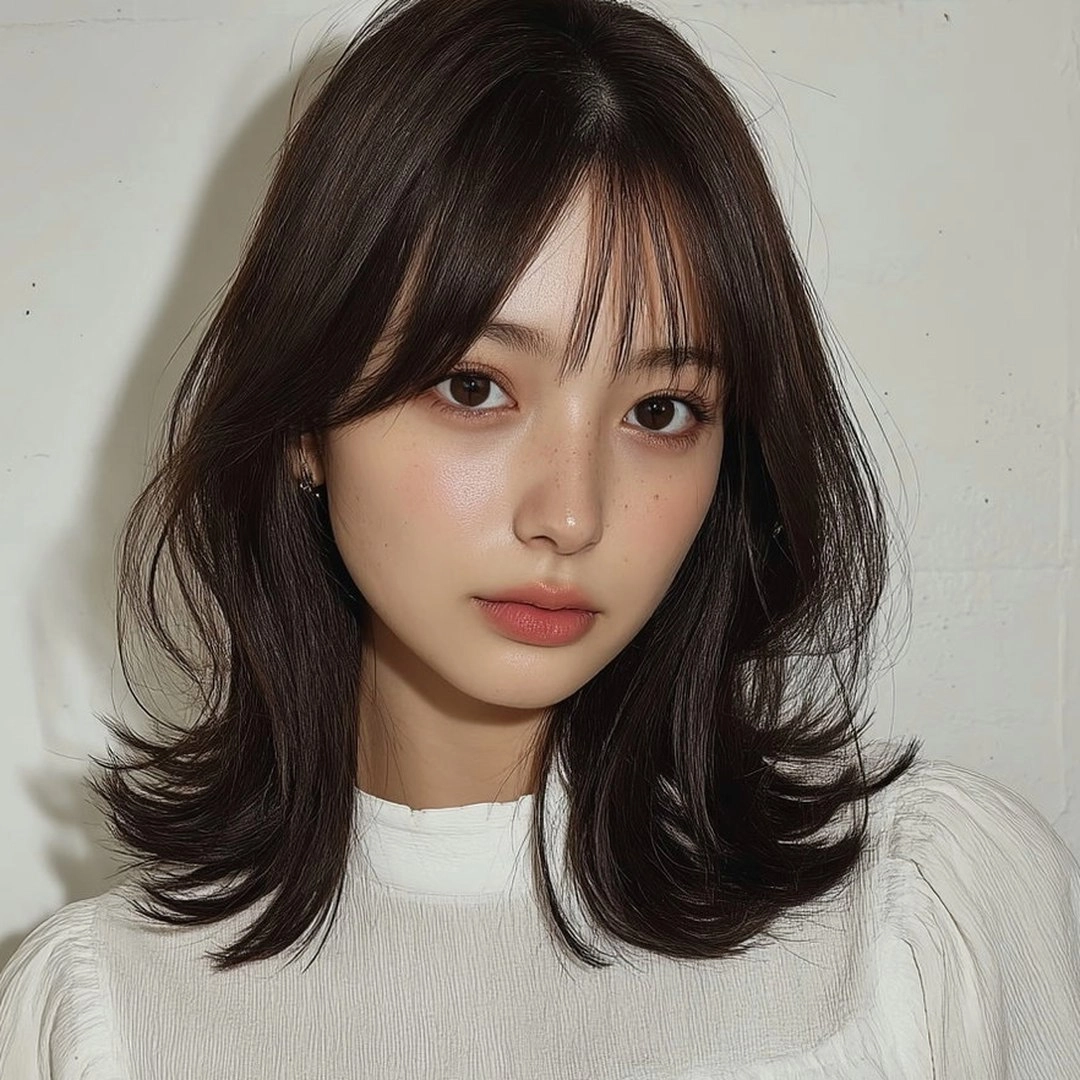 8 Stunning Hair Styles for Round Faces | Seoul Hair Salon 7 hair styles for round faces - Style 4 at Korea Hair Salon Seoul